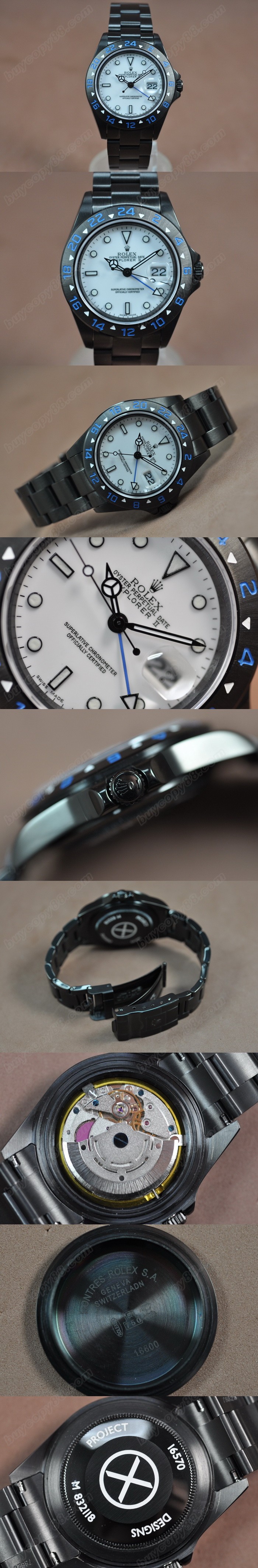  勞力士 Watches Explorer Ⅱ Full PVD 白 文字盤 Asia 2813 GMT 自動機芯 搭 載   0
