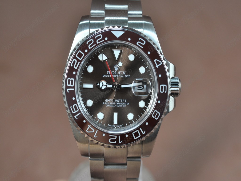 勞力士【男性用】GMT Master SS Ceramiac Bezel Brown Dial Asian 2836-2 自動機芯搭載6