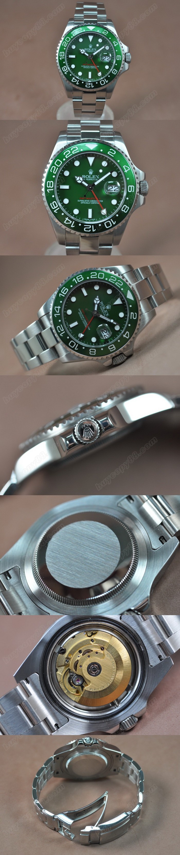 勞力士 Watches GMT Master 43mm SS Ceramiac 錶圈 綠 A-2836-2 自動機芯 搭 載0