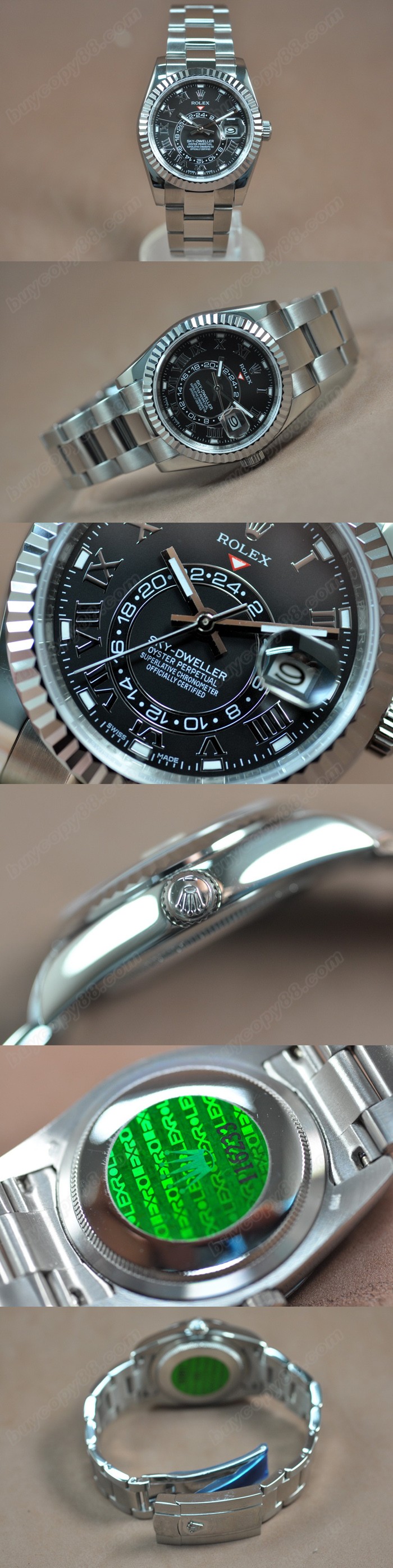 勞力士Rolex Sky Dweller 37mm SS/SS Black Dial Roman Markers A-2813 自動機芯搭載0