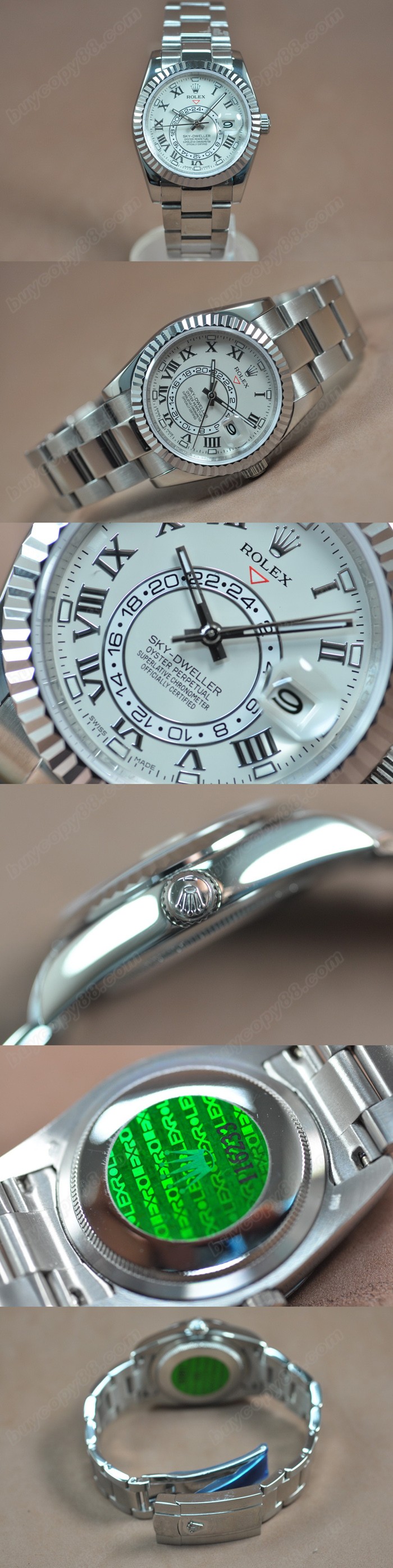 勞力士Rolex Sky Dweller 37mm SS/SS Black Dial Roman Markers A-2813 自動機芯搭載0