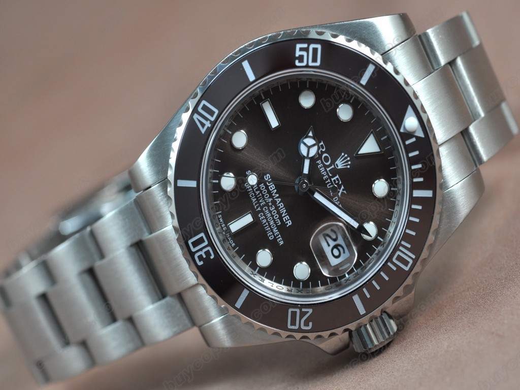 勞力士【男性用】 Submariner SS Brown Dial Brown Ceramic Bezel A-2836-2自動機芯搭載5