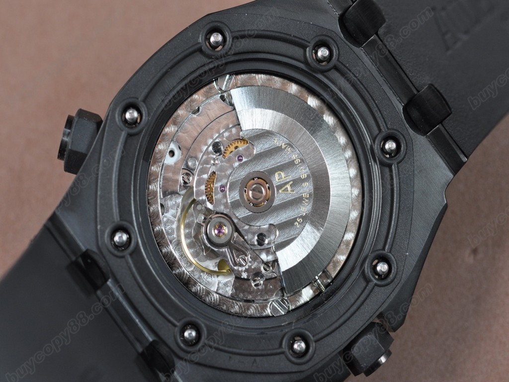 愛彼錶【男性用】Royal Oak Offshore PVD/RU Black dial Asia Eta 2836-2 自動機芯搭載3