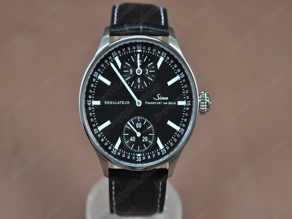 Sinn德製軍錶【男性用】 6100 SS/LE Black dial  Manual 手上鏈搭載0