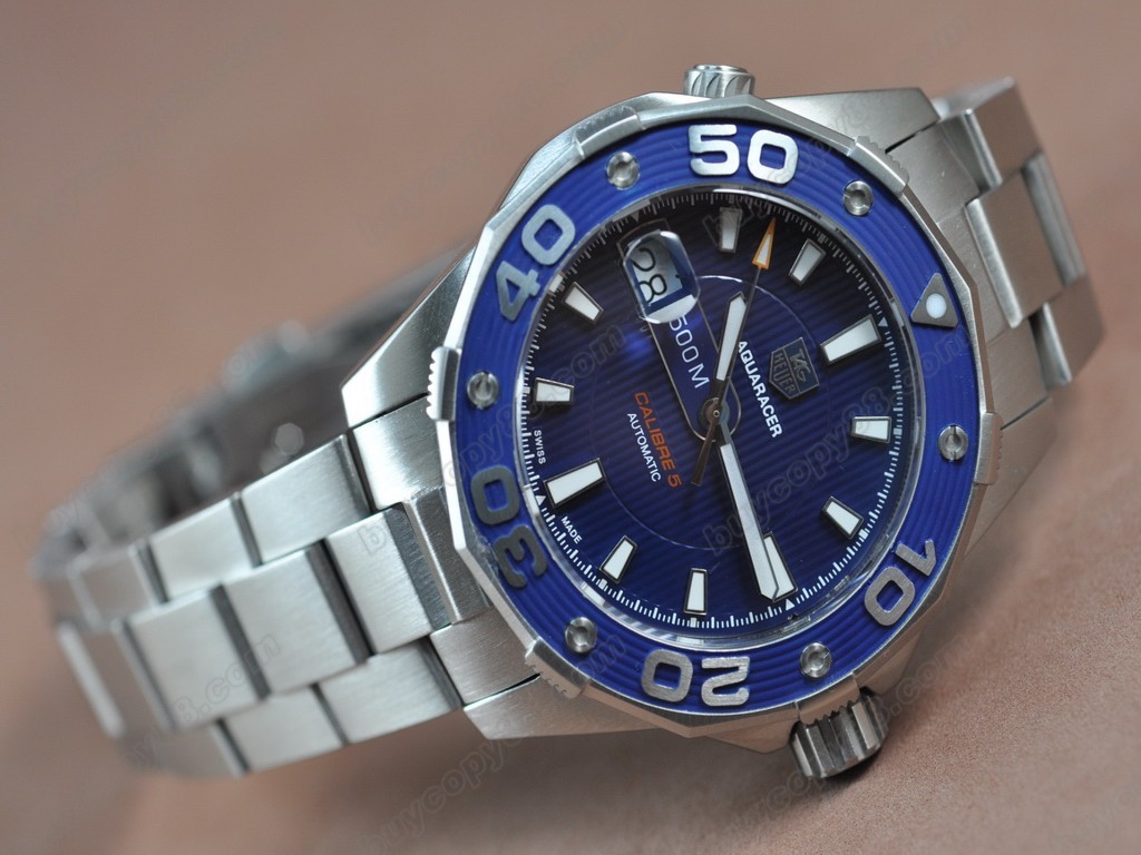 豪雅【男性用】 Aquaracer 500m Automatic SS Blue Dial Swiss Eta 2824自動機芯搭載3