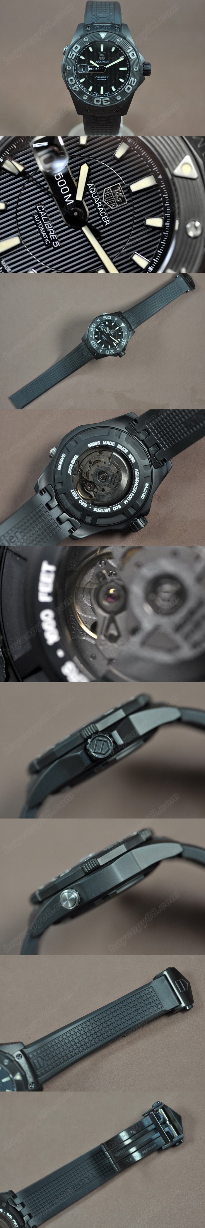 豪雅錶Tag Heuer Aquaracer 500m PVD/RU  Swiss SW200-1 自動機芯搭載0