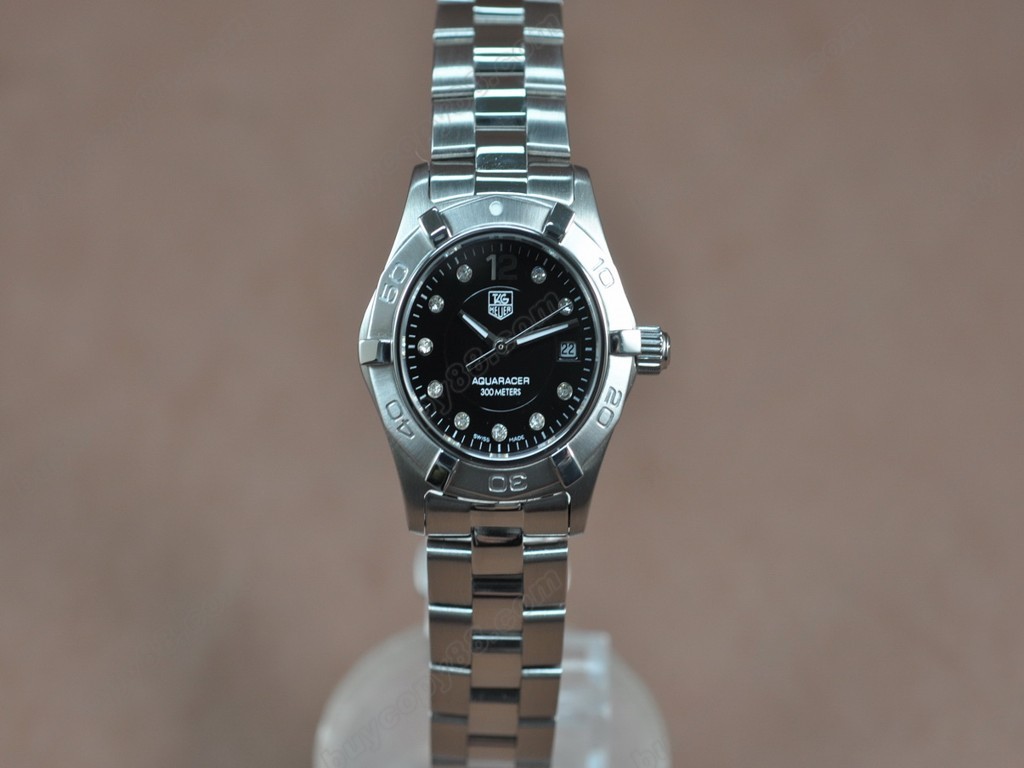 豪雅【女性用】Aquaracer Ladies SS/SS Black Swiss Eta 石英機芯搭載7