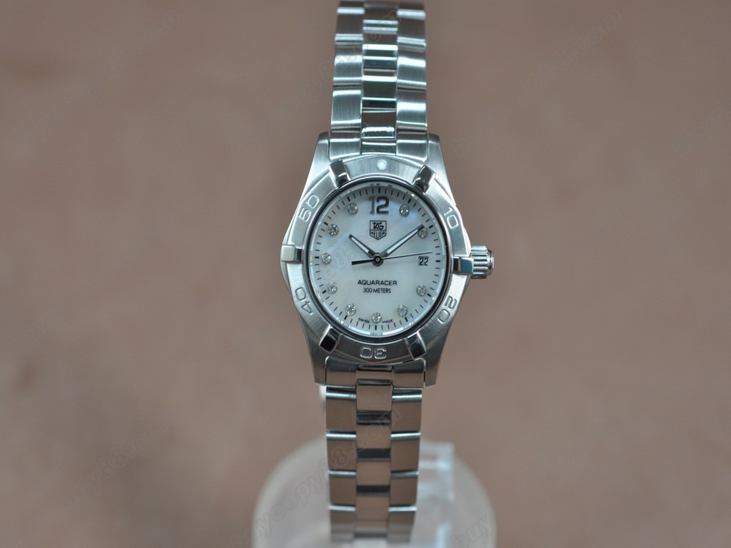 豪雅【女性用】 Aquaracer Ladies SS/SS Pearl pink Swiss Eta 石英機芯搭載8