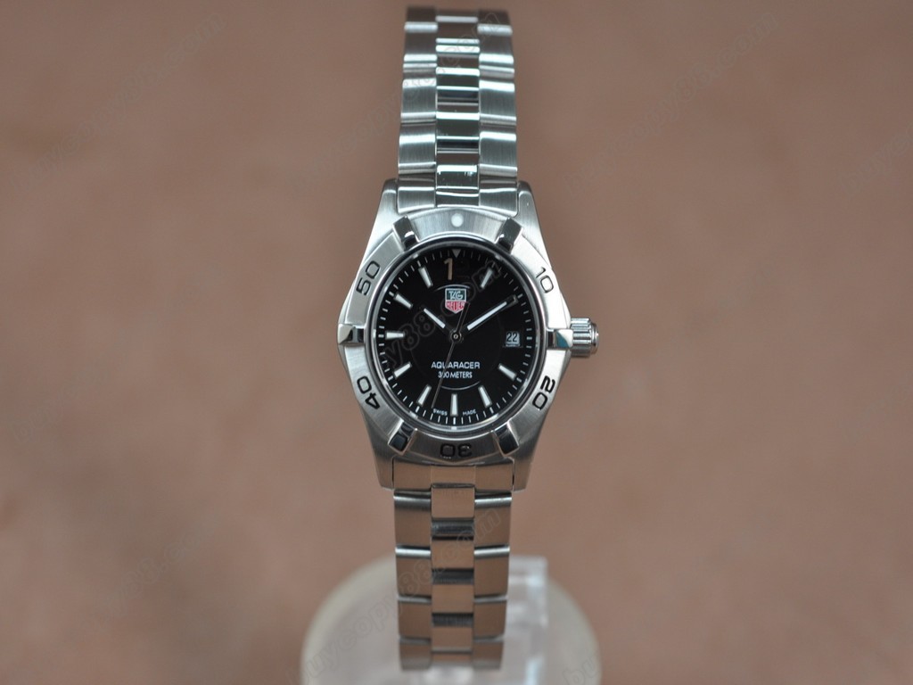 豪雅【女性用】Aquaracer Ladies SS/SS Black Swiss Eta  石英機芯搭載1