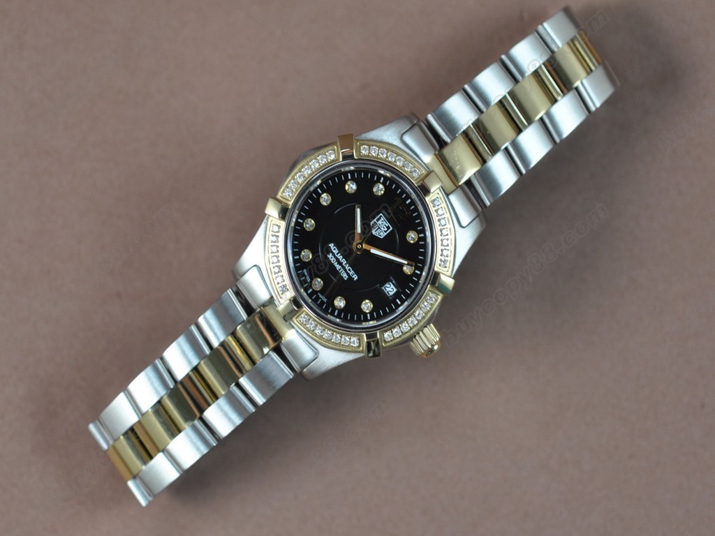 豪雅【女性用】 Aquaracer Ladies TT/Diam Black dial Swiss Eta 石英機芯搭載  4