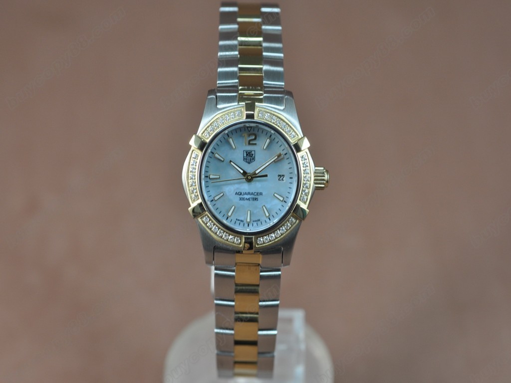 豪雅【女性用】 Aquaracer Ladies TT/Diam Pearl Blue Swiss Eta 石英機芯搭載5