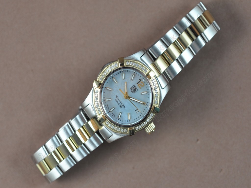 豪雅【女性用】 Aquaracer Ladies TT/Diam Pearl Blue Swiss Eta 石英機芯搭載4