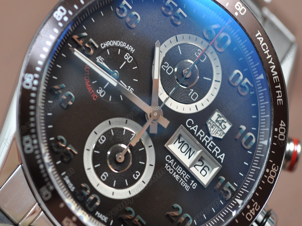 豪雅【男性用】 Carrera 43mm Chrono SS/SS Brown A-7750自動機芯搭載6