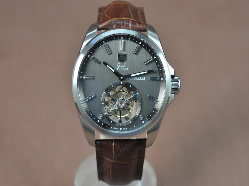 豪雅【男性用】 Carrera 43mm SS/LE Grey  Asian Flying Tourbillon 手上鏈搭載13