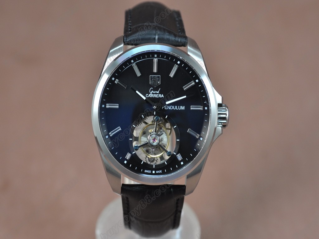 豪雅【男性用】 Carrera 43mm SS/LE Black Asian Flying Tourbillon 手上鏈搭載1