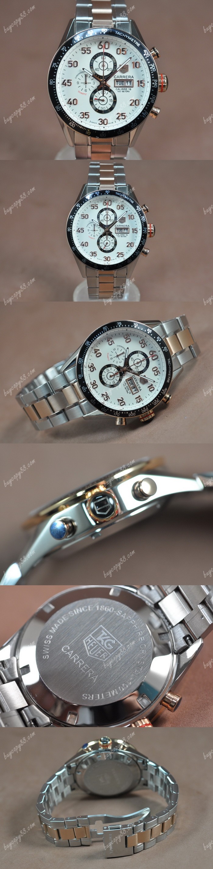  豪雅錶Tag Heuer Carrera 43mm TT White Dial Jap OS11石英錶0