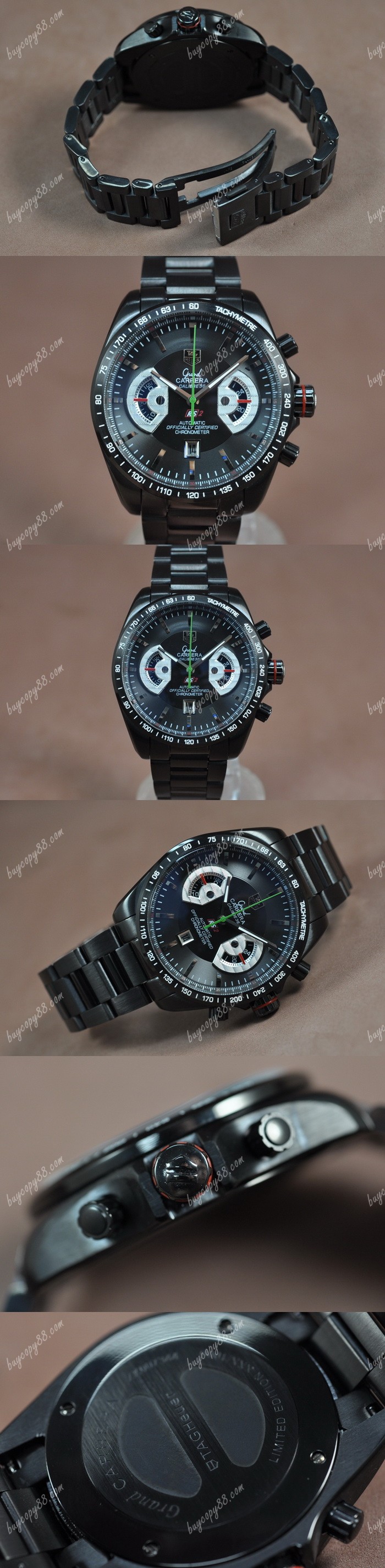 豪雅錶Tag Heuer Grand Carrera Calibre 36 Full PVD Black Jap Quartz石英錶0