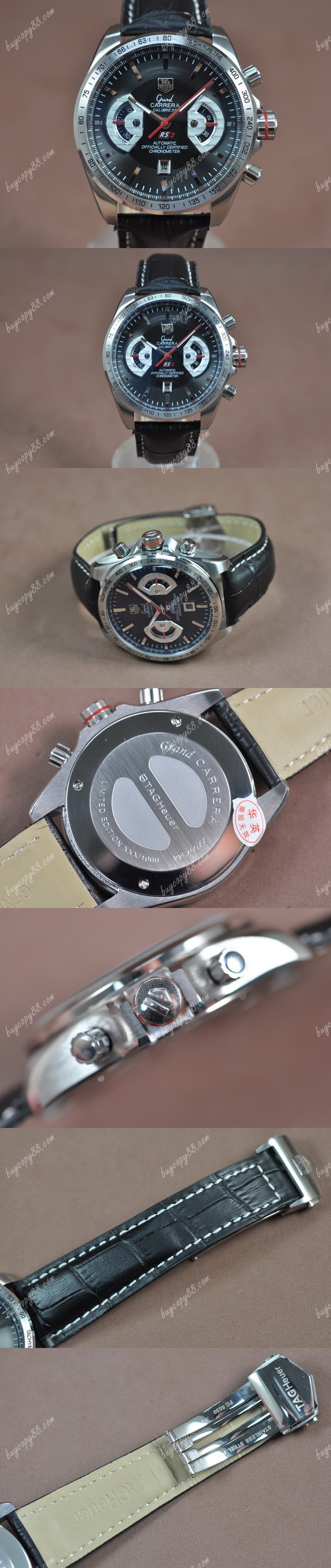 豪雅錶Tag Heuer Grand Carrera Calibre 36 SS/LE Black Jap石英錶0