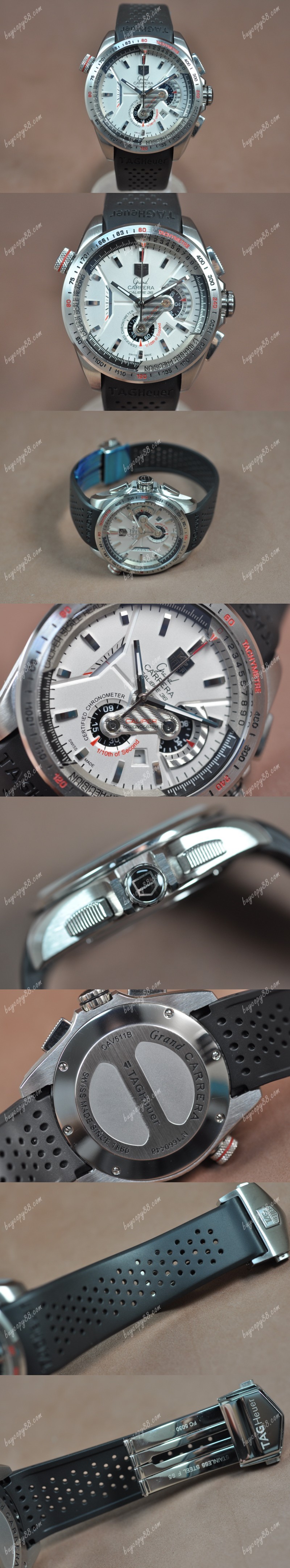 豪雅錶Tag Heuer Grand Carrera Calibre 36 SS/RU White Jap石英錶0