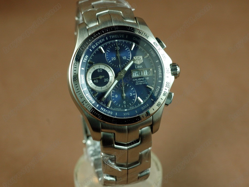 豪雅【男性用】Link Chronograph SS Blue Asian 7750 自動機芯搭載4