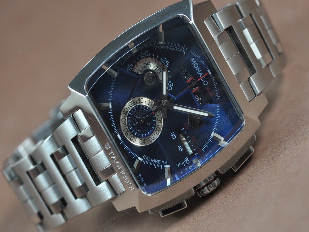 豪雅【男性用】Monaco SL Chrono SS/SS Blue dial A-7750自動機芯搭載 5