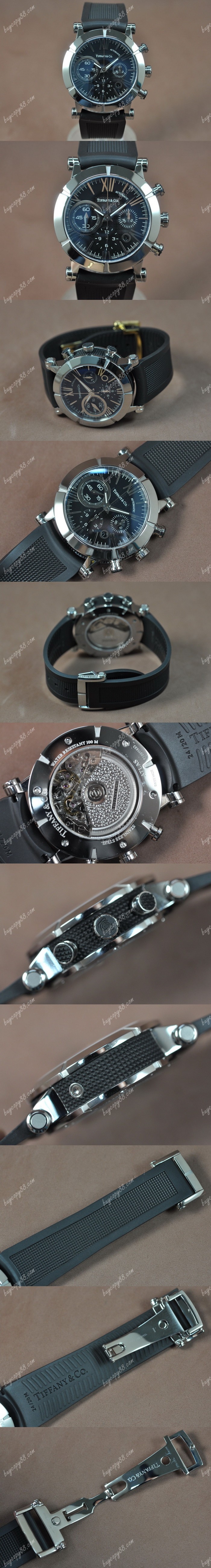  蒂芬尼Tiffany & Co Altas 42mm SS/RU Black roman A-7750自動機芯搭載0