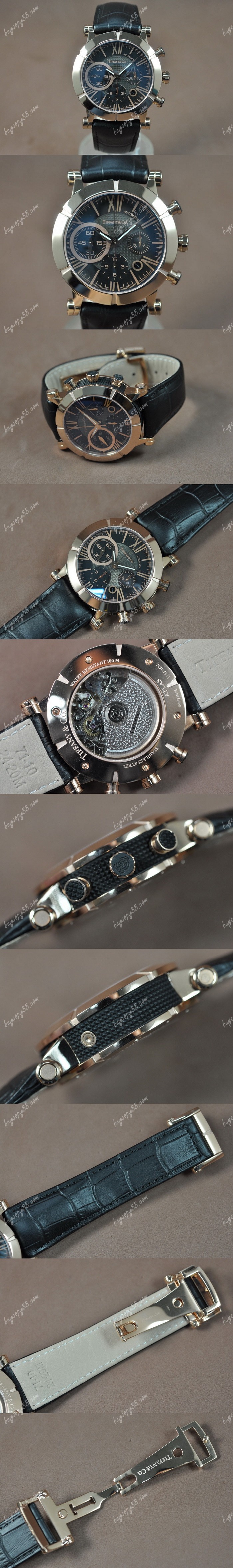 蒂芬尼Tiffany & Co Altas 42mm 玫瑰金/LE Black roman A-7750自動機芯搭載0