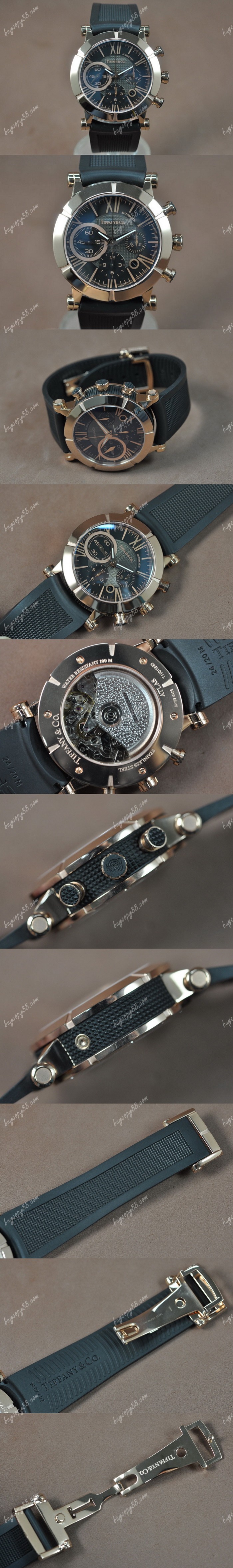  蒂芬尼Tiffany & Co Altas 42mm 玫瑰金/RU Black roman A-7750自動機芯搭載0