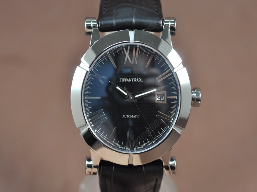 蒂芬尼【男性用】  Altas 42mm SS/LE Black roman A-2836-2 自動機芯搭載1