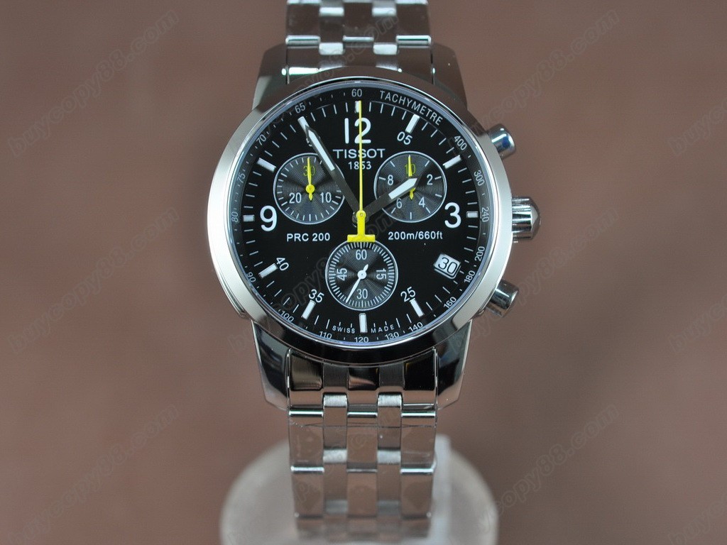 Tissot/天梭【男性用】T-Sport Chronograph SS/SS Black Swiss Eta石英機芯搭載 0