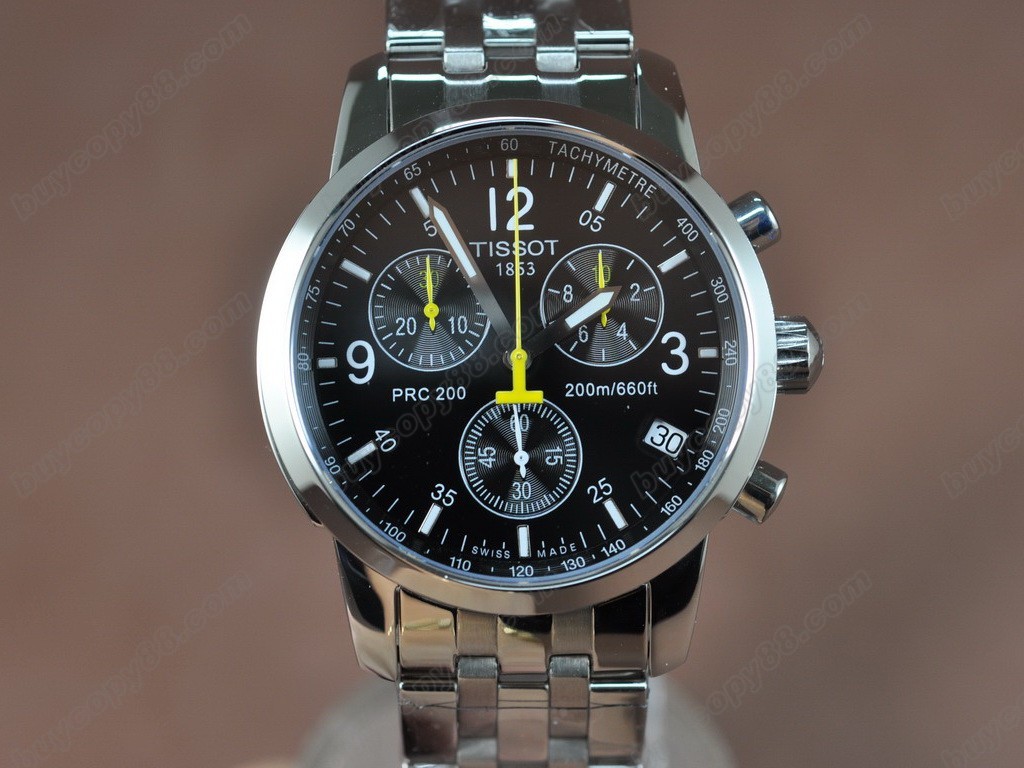 Tissot/天梭【男性用】T-Sport Chronograph SS/SS Black Swiss Eta石英機芯搭載 1