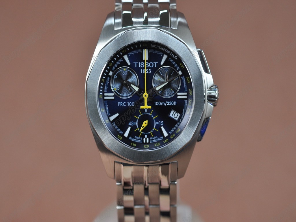 Tissot/天梭【男性用】 T-Sport Chronograph SS/SS Blue Swiss Eta 石英機芯搭載1