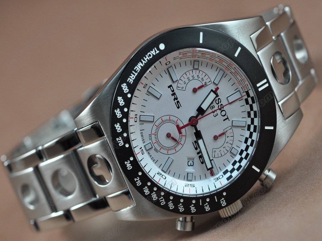 Tissot/天梭【男性用】T-Sport Chronograph SS/SS White Swiss Eta石英機芯搭載2