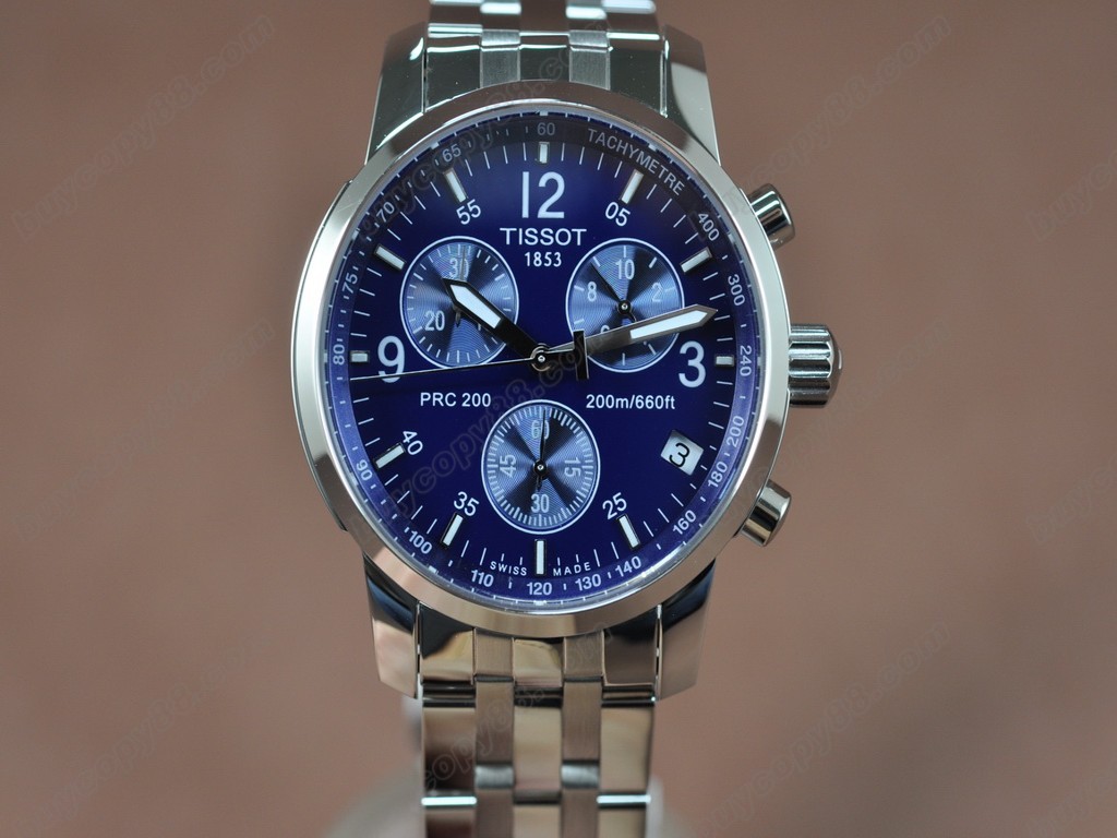 Tissot/天梭【男性用】T-Sport Chronograph SS/SS Blue Swiss Eta 石英機芯搭載1