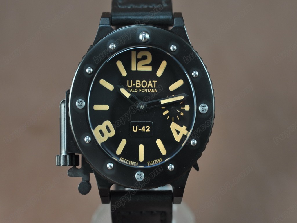 優寶【男性用】 U-42 47mm PVD/LE Black dial Manual 手上鏈搭載0