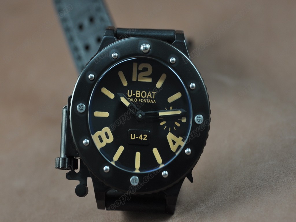 優寶【男性用】 U-42 47mm PVD/LE Black dial Manual 手上鏈搭載1