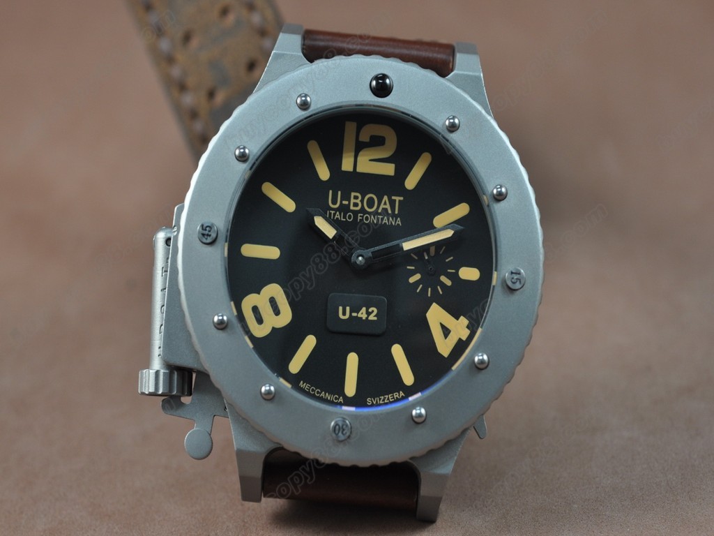 優寶【男性用】  U-42 53mm SS/LE Black dial Manual 手上鏈搭載0