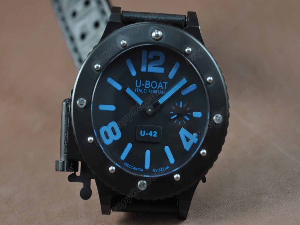 優寶【男性用】 U-42 53mm PVD/LE Black dial Manual手上鏈搭載1