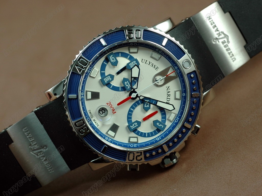 雅典錶 【男性用】Maxi Marine Chrono Blue SS/RU Wht A-7750自動機芯搭載9