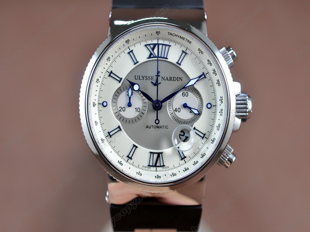 雅典錶 【男性用】 Marine Chronograph SS/RU White A-7750自動機芯搭載7