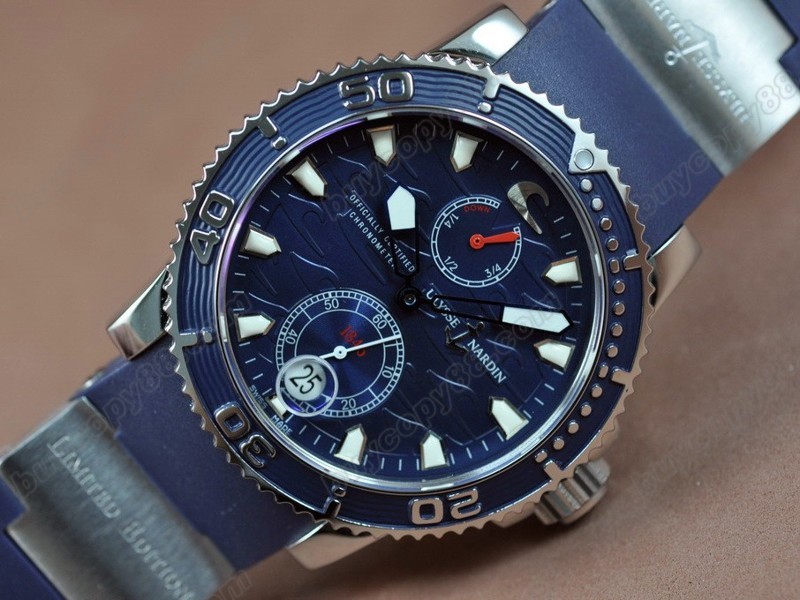 雅典錶【男性用】 Maxi Marine Diver SS/RU Blue Surf Asia 23J PR自動機芯搭載0