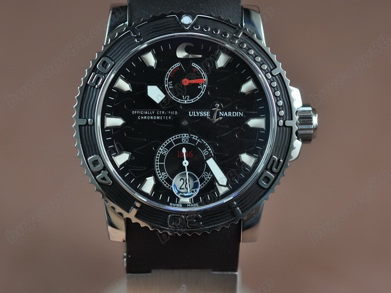 雅典錶【男性用】 Maxi Marine Diver SS/RU Black Asia 23J PR自動機芯搭載8