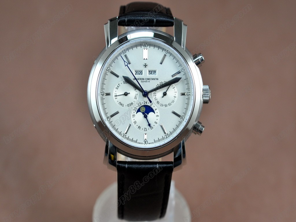 江詩丹頓 【男性用】Perpetual Calender SS White Swiss Eta 2836-2自動機芯搭載5