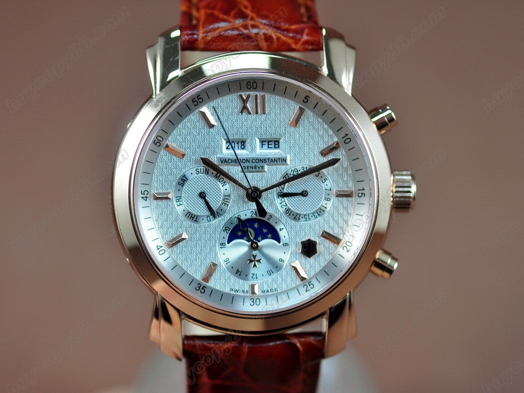 江詩丹頓　【男性用】 Perpetual Calender RG White in Swiss Eta 2836-2自動機芯搭載10