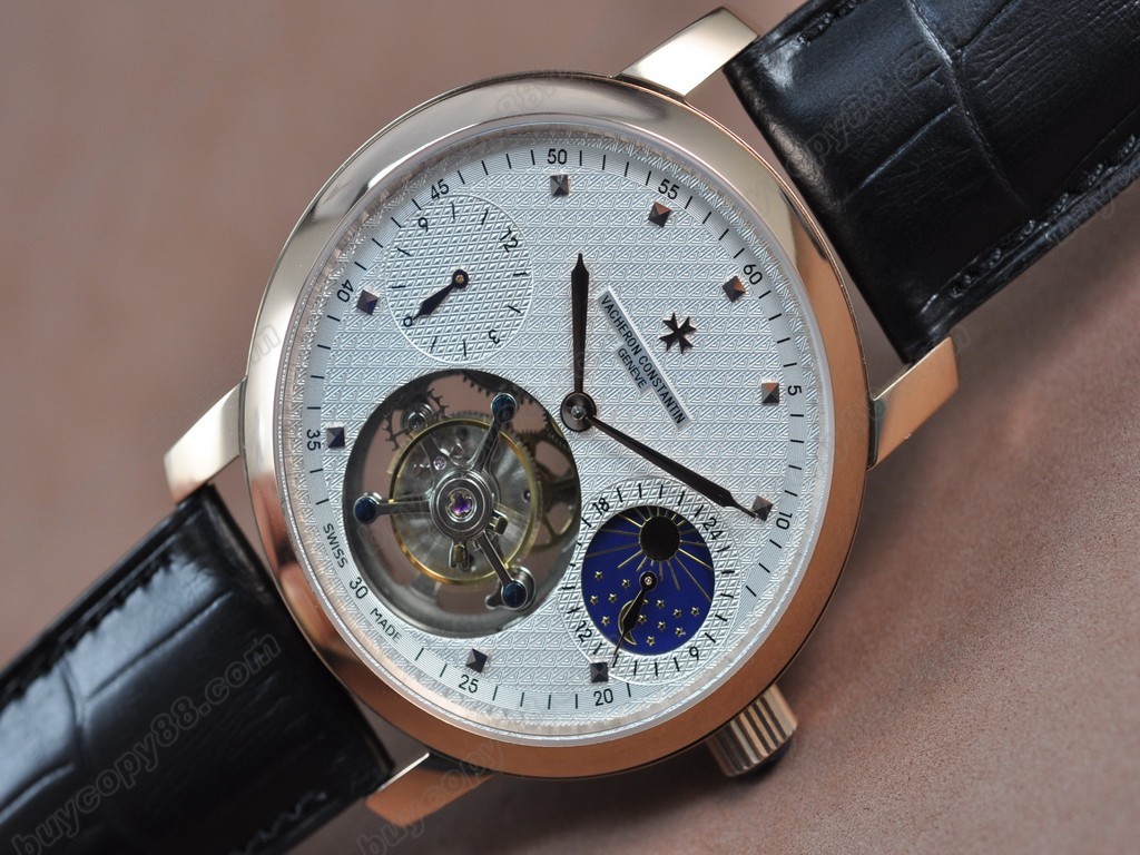 江詩丹頓　【男性用】Patrimony Regulator Tourbillon RG/LE White Flying 陀飛輪搭載4