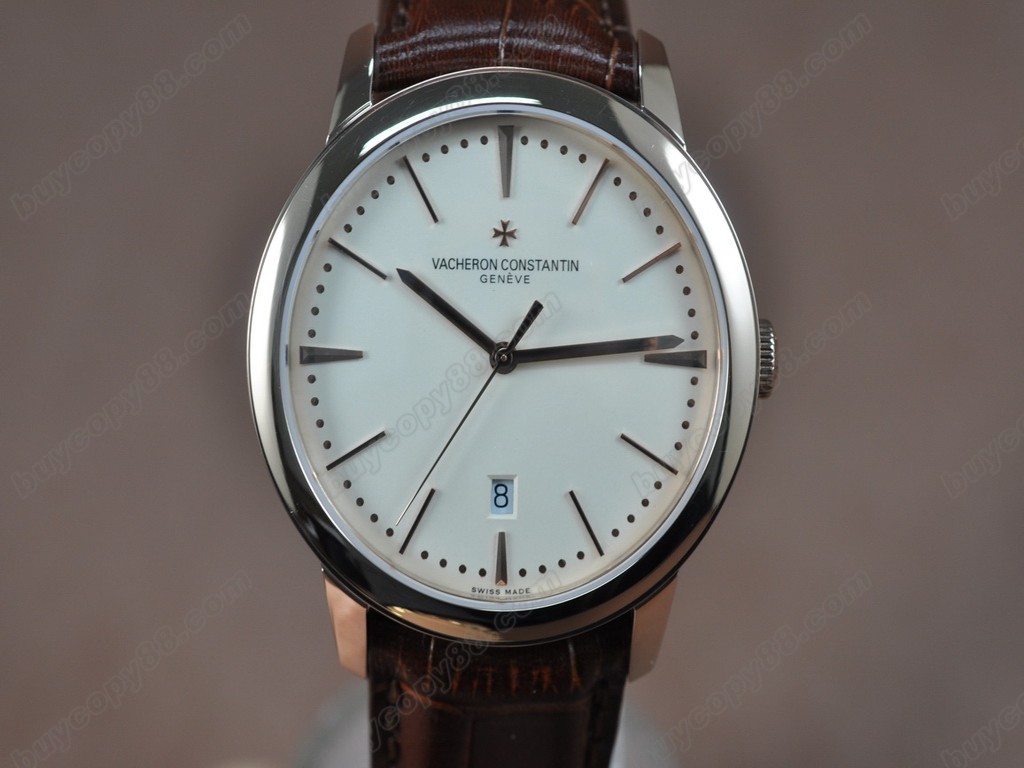 江詩丹頓　【男性用】 Patrimony RG/White Swiss Eta 2824-2 自動機芯搭載2