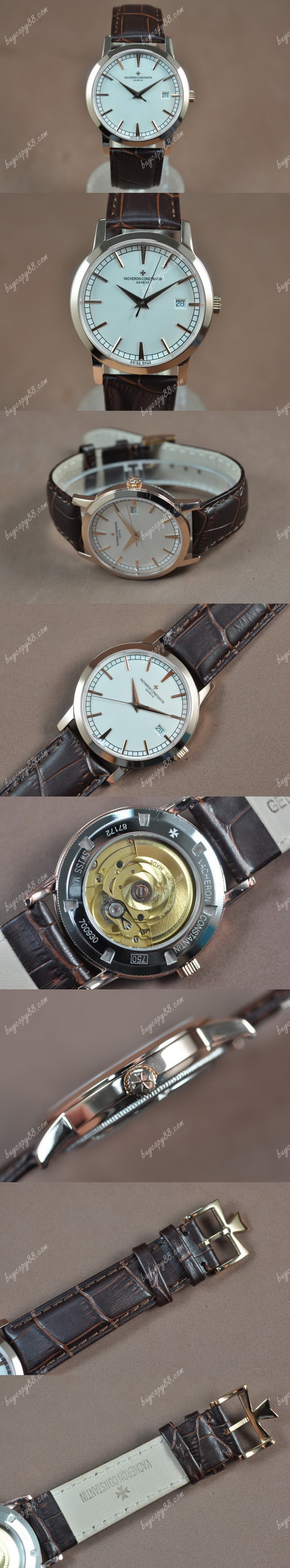 江詩丹頓Vacheron Constantin Patrimony 玫瑰金/LE White Asia 2824-2自動機芯搭載0