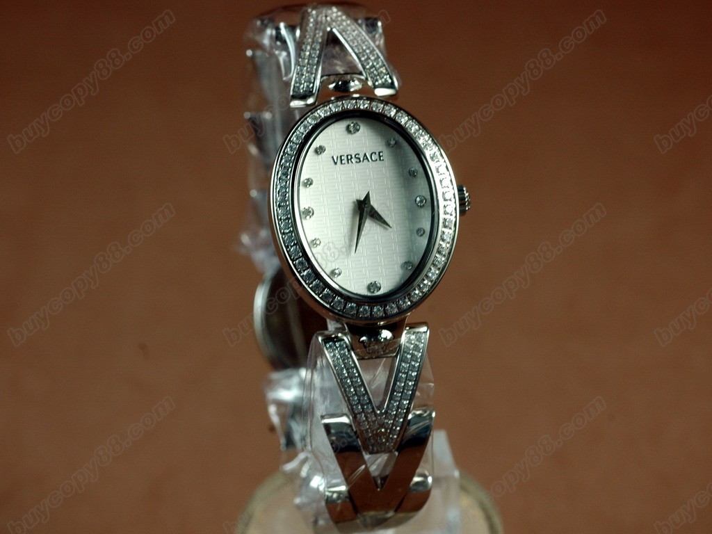 凡賽斯【女性用】SS Case White Dial Diamonds Swiss 石英機芯搭載5