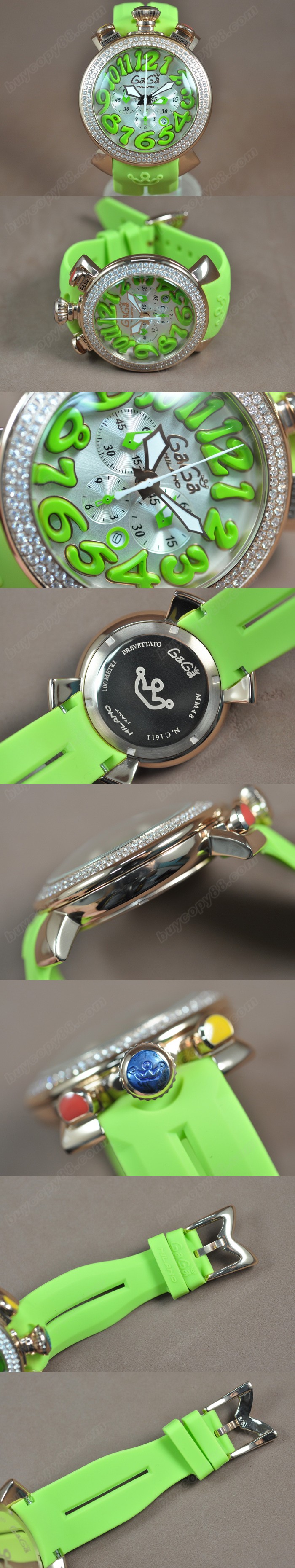 女神卡卡 GaGa Milano 玫瑰金/RU/Diam Japanese OS10 石英機芯0