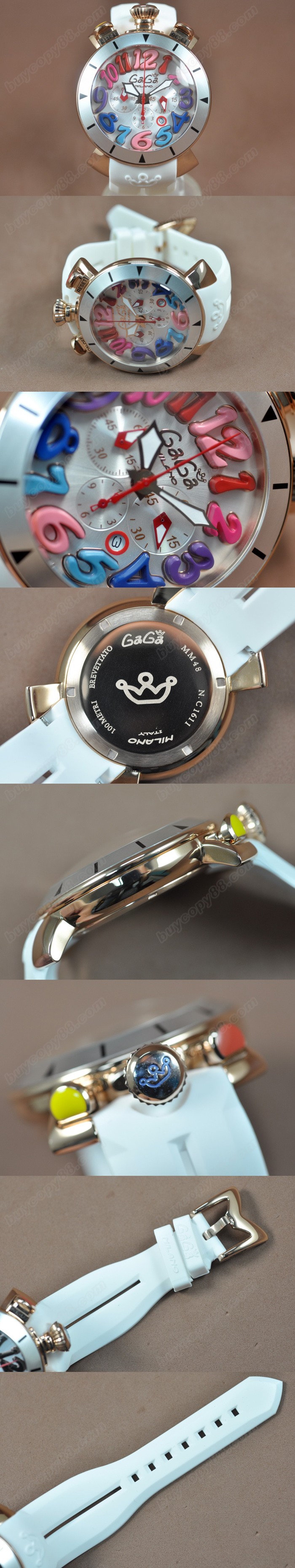 女神卡卡 GaGa Milano 玫瑰金/RU Silver Japanese OS10 石英機芯 搭 載0